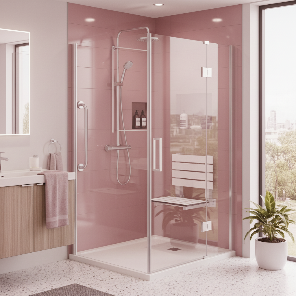 Image d'une douche sécurisée moderne